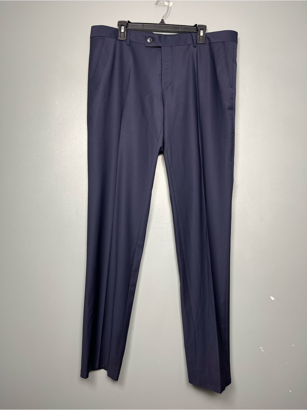 Leif Horsens Men's Classic Navy Dress Pants Wool Blend Slacks Size 40R
